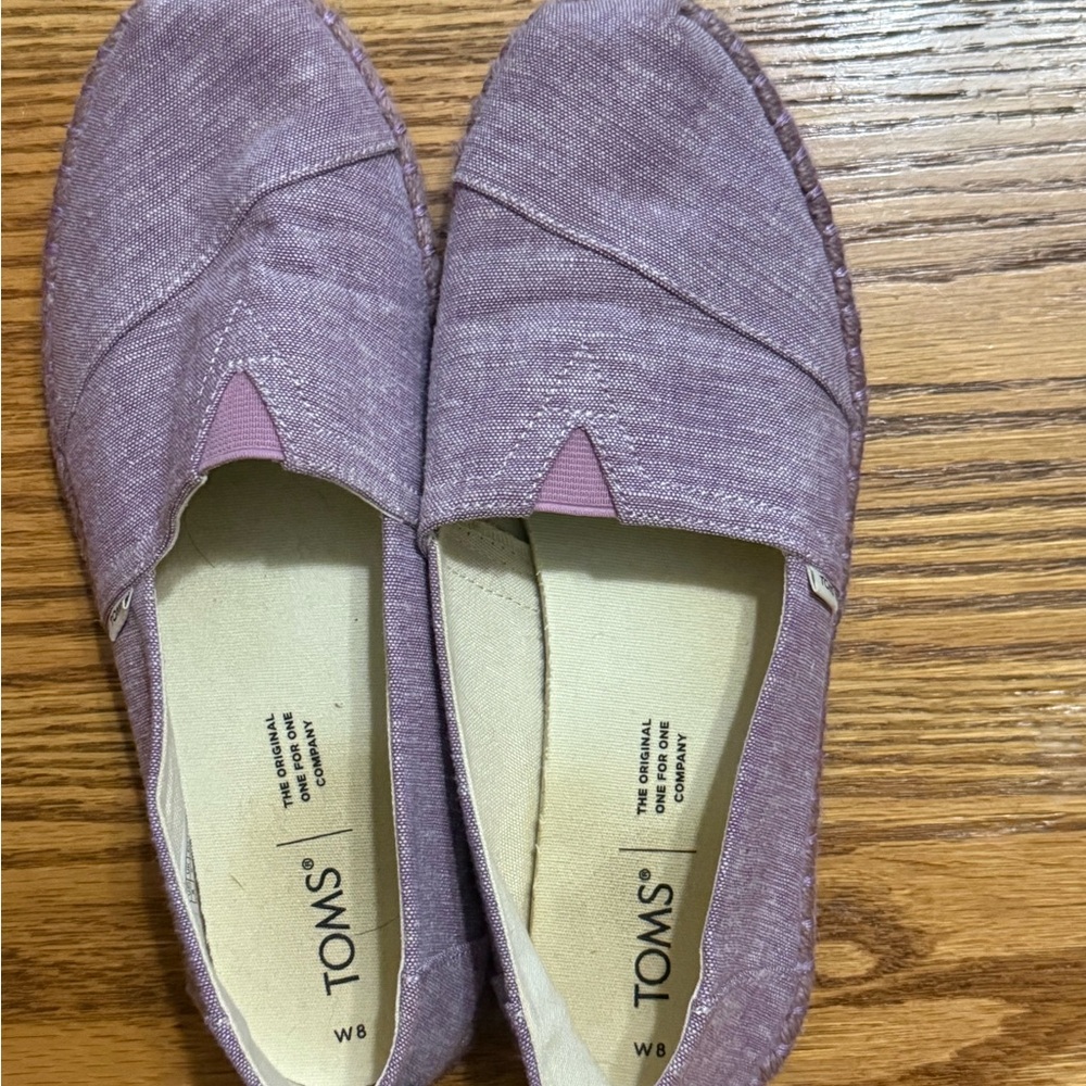 Toms Purple Flats Canvas Slip-Ons